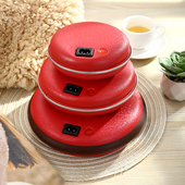 文秀暖手宝红色便携式 充电加热电热饼电暖宝自动断电冬季 保暖神器