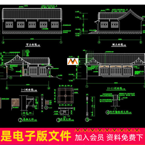 L1098小型寺庙宇建筑群准提庵木结构建筑云南一颗印古建CAD施工图