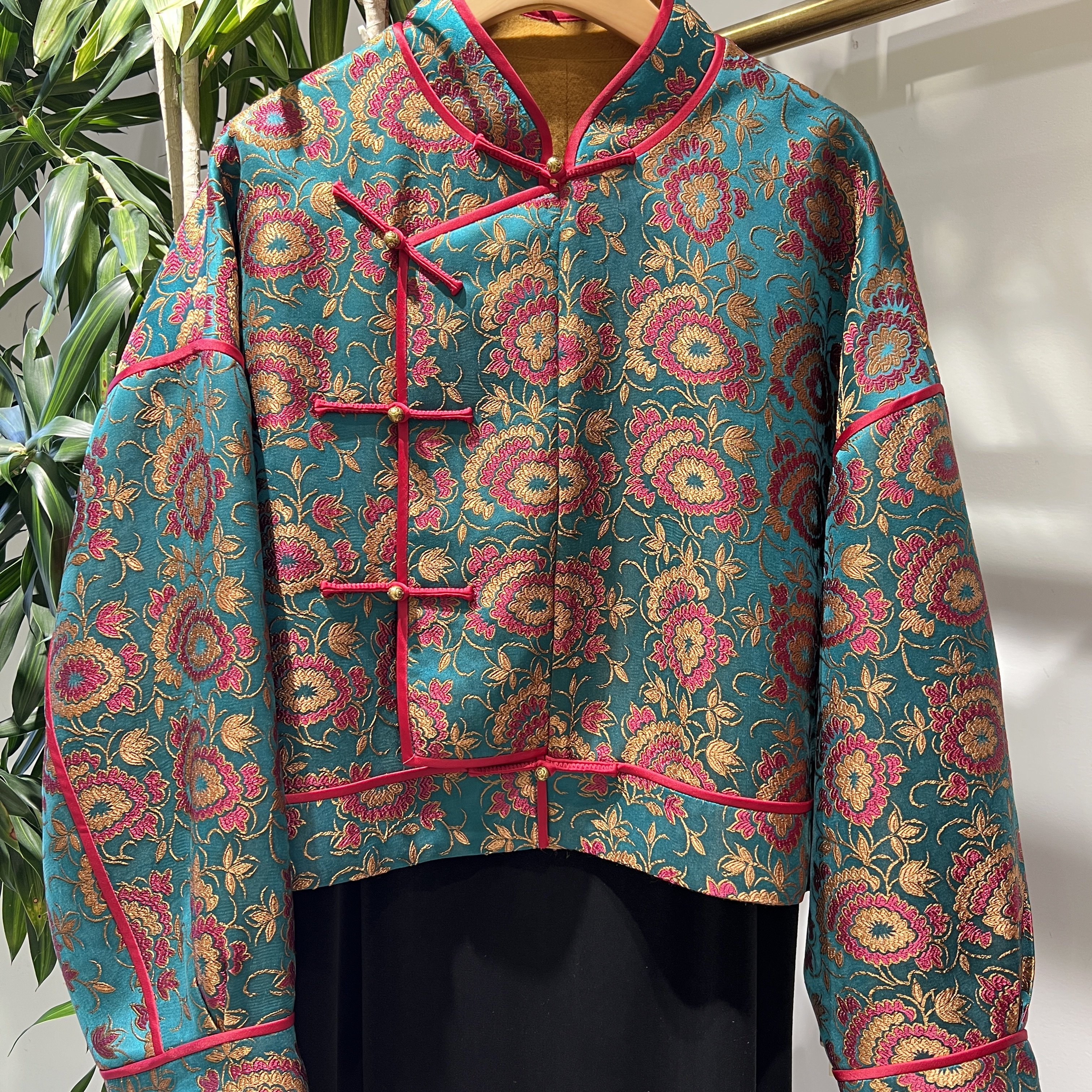 冬季新中式手工盘扣香云纱上衣