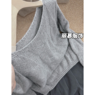 【莫妮卡绞花】纯色宽松大麻花慵懒风长袖秋季新款针织毛衣3165