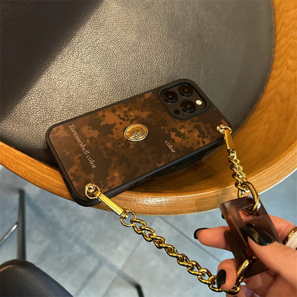 复古琥珀纹适用iPhone15ProMax手机壳16苹果14Pro保护套12/13金属艺术链条11全包软边高级感女款时尚小众新款