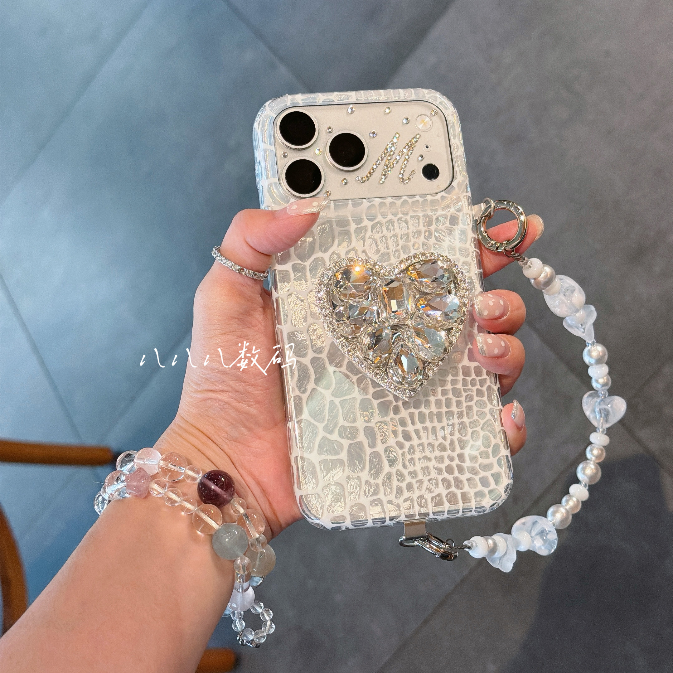 气质水钻支架适用iPhone17promax手机壳苹果16Pro保护套15pm女款全包软边13/14plus小众个性时尚唯美奢华爱心