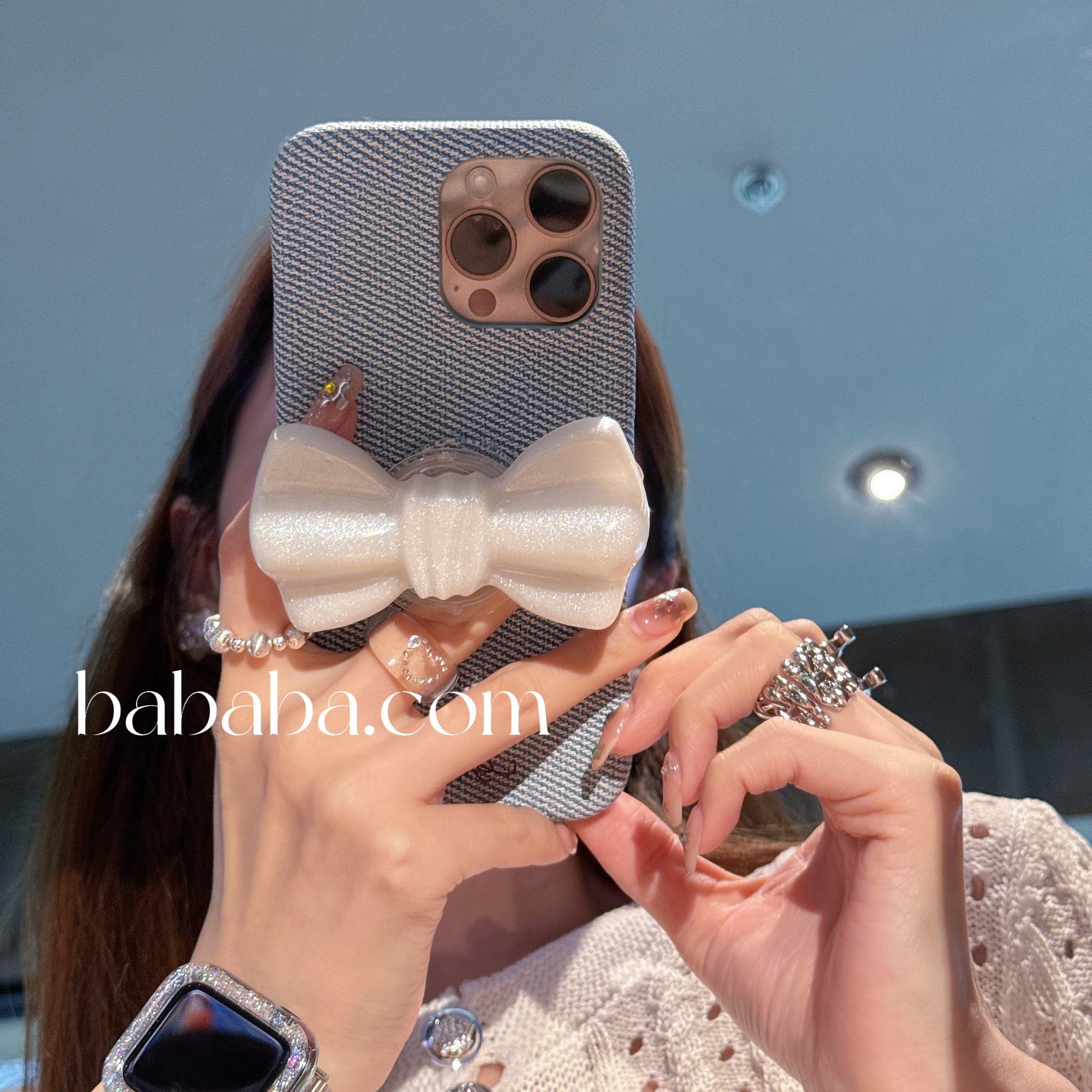 ins风蝴蝶结支架适用iPhone16ProMax手机壳苹果15Pro保护套14pm女款13新款气质小众个性创意时尚高级感全包软,3C数码配件,手机保护套/壳,淘宝优惠券,粉丝福利购,淘宝优惠卷