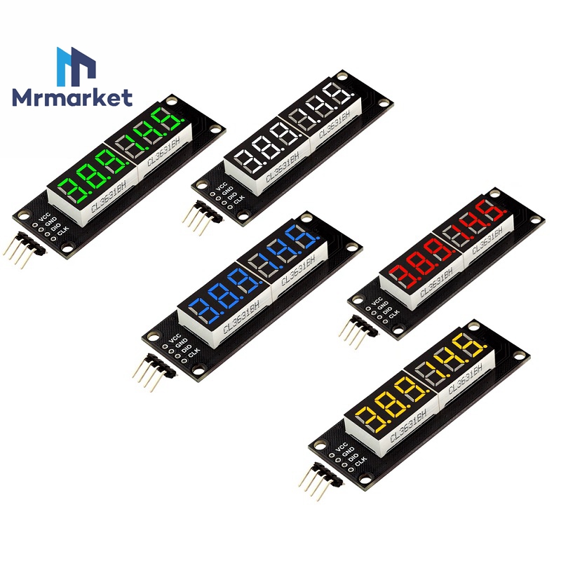 6 Digit LED 0.36 Display Tube TM1637 白 红 绿 蓝 黄 电子元器件市场 显示器件 原图主图