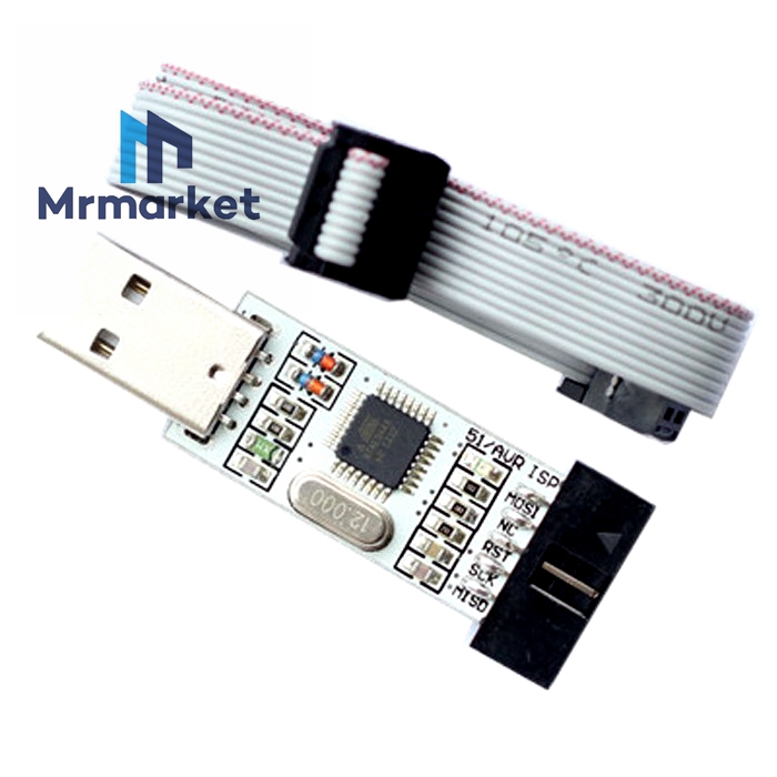 白色 51 AVR 编程器 ISP下载器 USBASP下载器