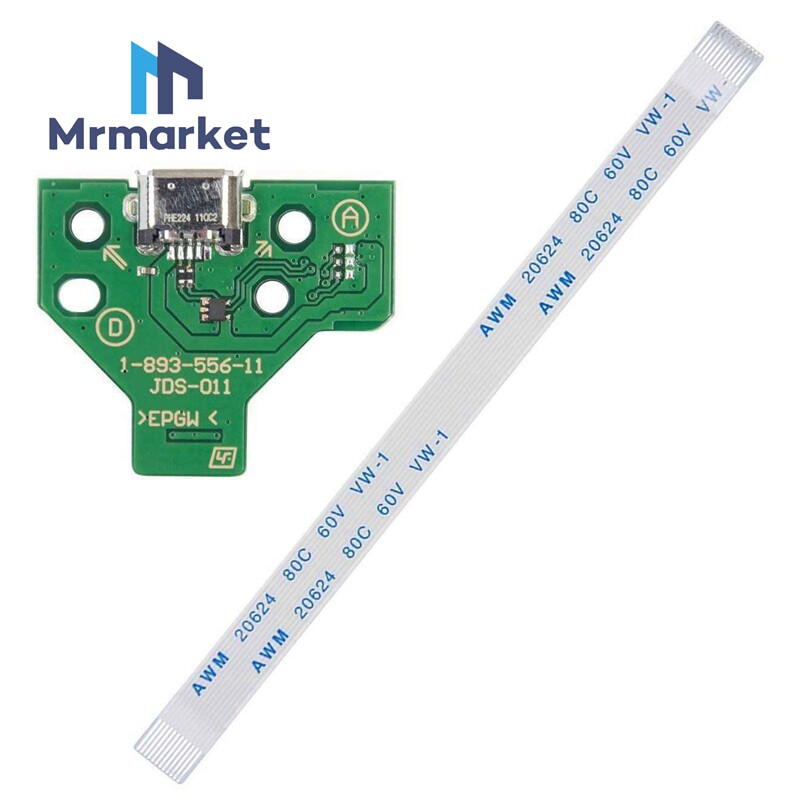 PS4控制器 USB充电端口插座板JDS-011 + 12针电缆