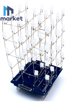 ICSK059A 4X4X4 光立方套件  Uno R3 专用 蓝/红/绿/黄色显示