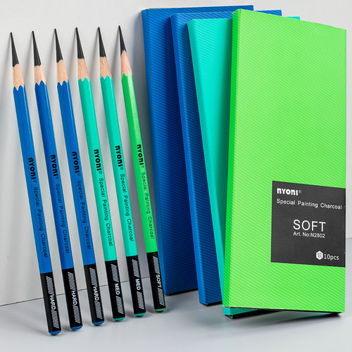 nyoni尼奥尼炭笔素描碳笔套装美术生专用艺考学生专业级特软中硬