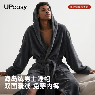 情侣睡衣睡袍女 秋冬新款 珊瑚绒浴袍男士 可吸水浴衣浴巾青少年四季