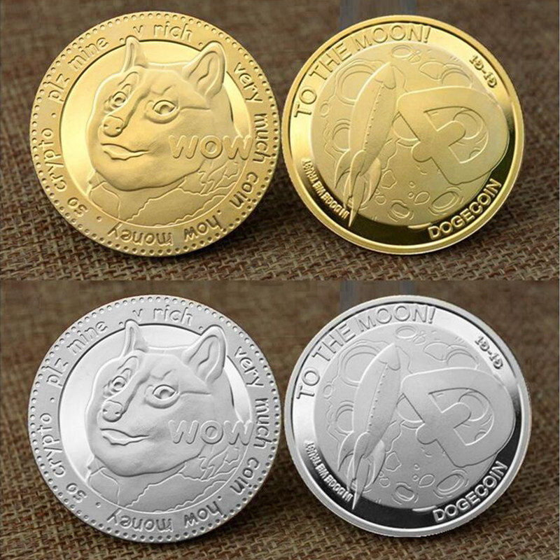 虚拟币 以太坊数字货币 狗币实物dogecoin纪念币 镀金收藏工艺品
