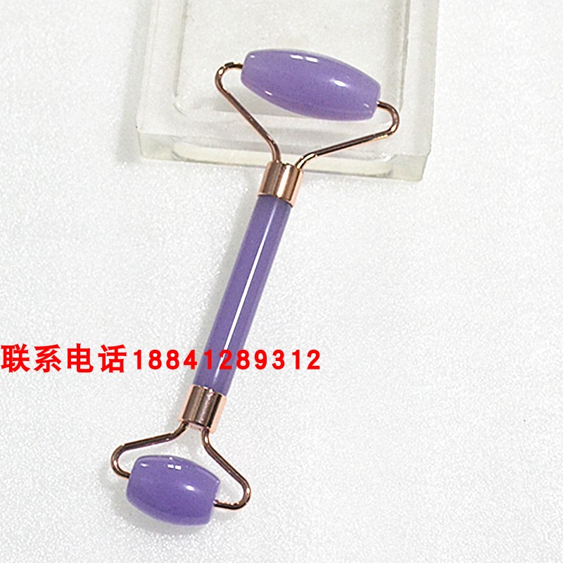 多色树脂滚轮按摩器刮痧板套装玫瑰金架双头脸部专用经络按摩棒