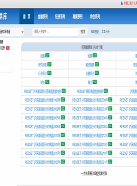 RESSET金融研究数据库RESSET锐思高频数据库（分时）沪港通深港通
