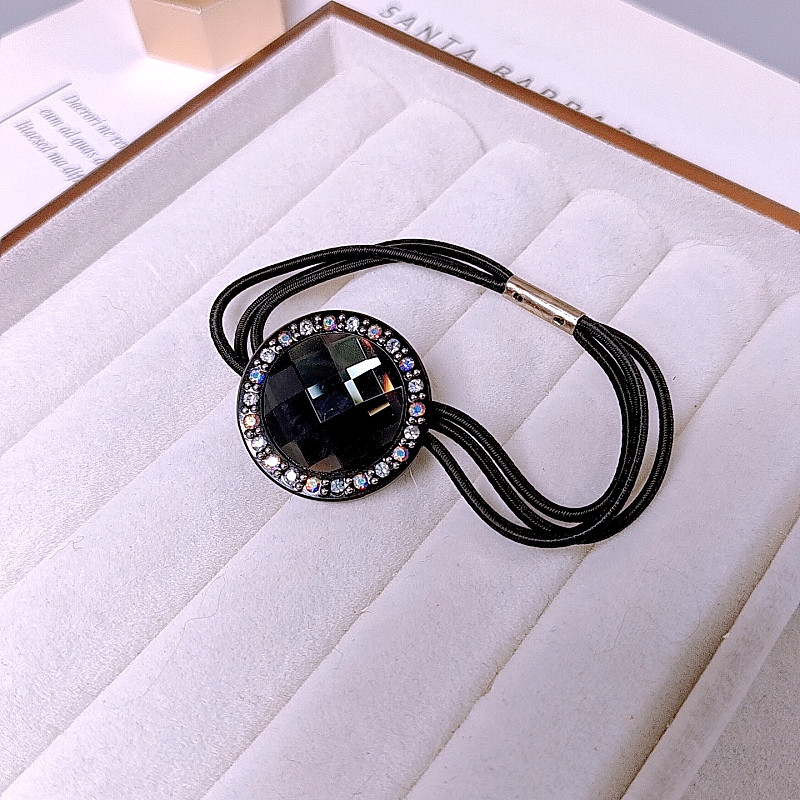 少女高马尾糖果色基础水钻皮筋发圈头绳头饰韩国简约扎发弹力发绳