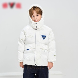 某鹿同款儿童加厚羽绒服短款男女童免洗亮面防风保暖中大童外套潮