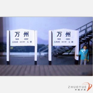 火车站站牌模型 N HO比例 建筑场景沙盘铁路周边 原创品牌搭配