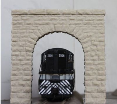 砌石单线隧道口 火车M模型 1 87HO建筑场景沙盘铁路周边 搭配