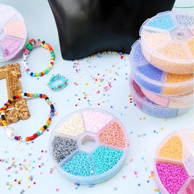 2mm米珠6格盒装玻璃灌银小米珠