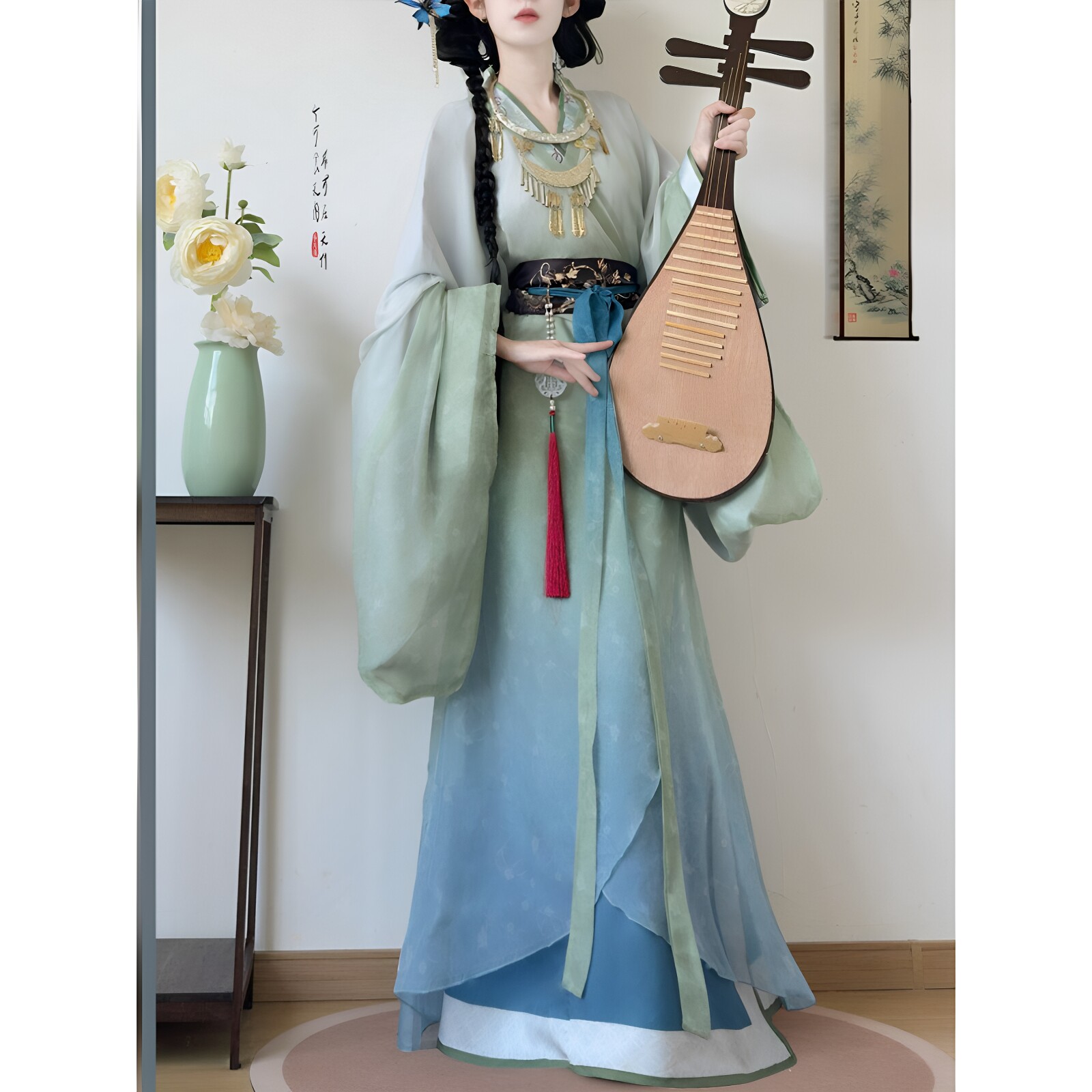 成人2026年交领汉服女直裾战国袍改良超仙清冷风古风套装春秋拍照