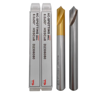 韩国养志园YG含钴HSSCo8镀钛90度120度直柄定心倒角钻D2306