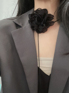 网纱花朵系带女绑带项链choker