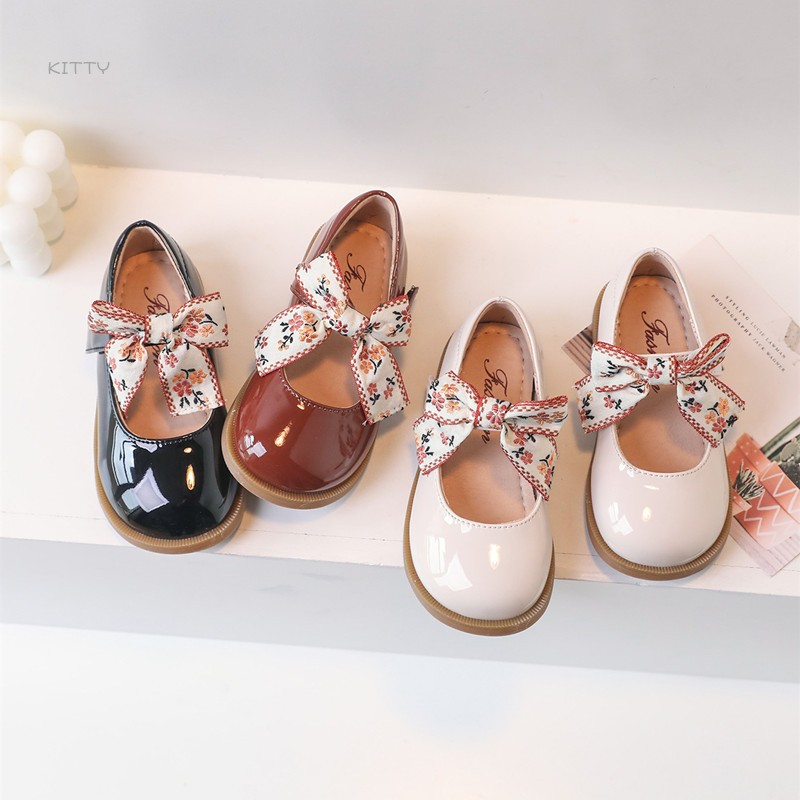 超纤童鞋小韩仔女童漆皮田园公主