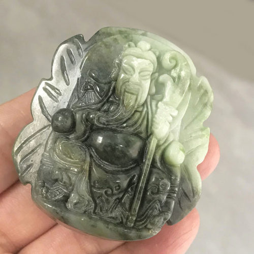 天然南阳独山玉武财神关公皮带扣男士独玉腰扣招财大刀关羽腰牌子