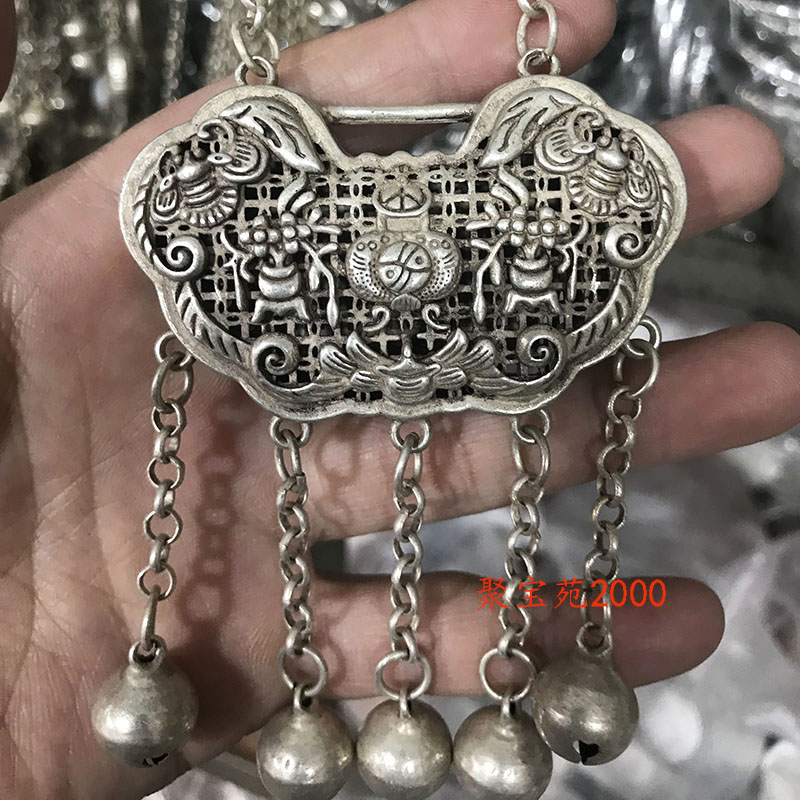 男女款藏银平安锁项链