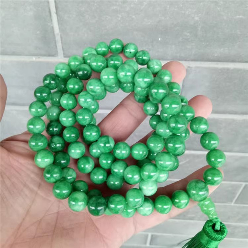 翡翠祖母绿干青铁龙生多圈手链