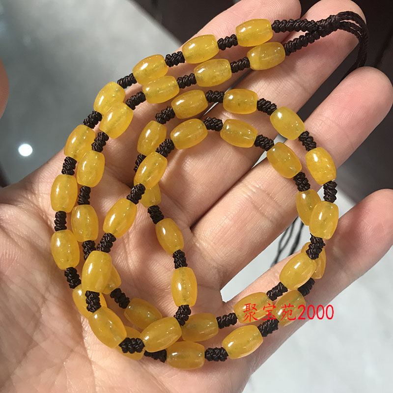 黄龙玉玉坠绳玉珠项链