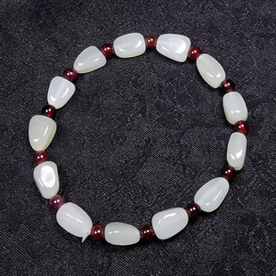 保真天然正品和田玉手链和田玉白玉女士手链籽料边料随形玉石手饰