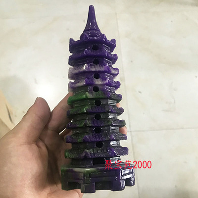 舒俱来雕刻玉塔摆件9层塔摆饰仿玉石塔办公桌面宝塔玉工艺品礼品