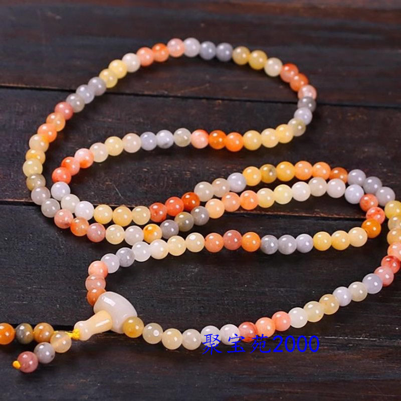 金丝玉项链108颗圆珠手链