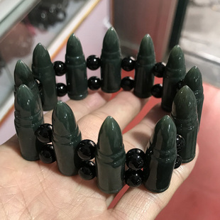 和田青玉手链一飞冲天子弹玉手链潮男时尚百发百中手串个性玉手排