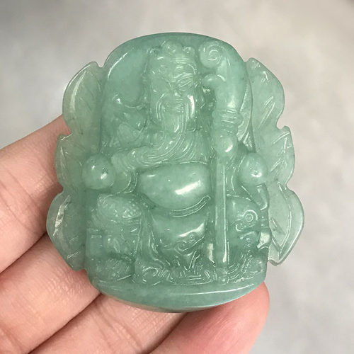 天然绿东陵玉关公皮带扣招财武财神关爷腰带扣腰佩护身保平安腰牌