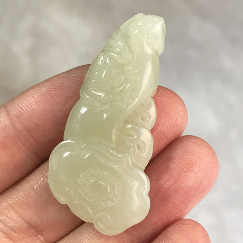 天然新疆和田玉如意吊坠平安如意玉锁挂坠男女儿童福在眼前玉项链