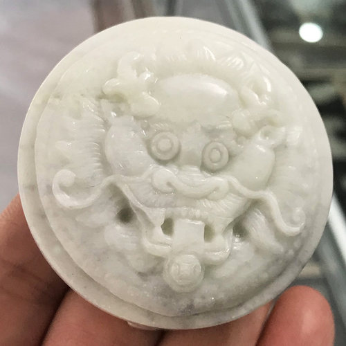 天然陕西蓝田玉龙头皮带扣男女龙行天下玉石腰扣腰佩生肖龙腰牌子