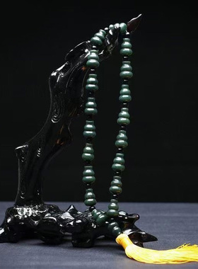 天然和田玉静心手持念珠国风青玉葫芦十八子念珠手串手链玉石把件