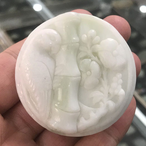 天然陕西蓝田喜上眉梢皮带扣腰带扣男士玉石喜鹊竹子节节高升腰牌