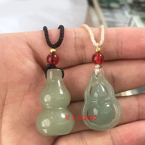 天然东陵玉小葫芦吊坠挂件玉石福禄招财转运吉祥物项链包挂手机坠