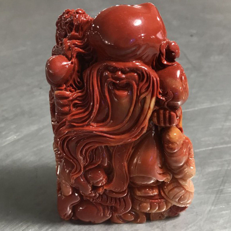 仿玉石人物摆件黄龙玉寿星公雕刻家居开业风水摆件黄田玉寿星佬