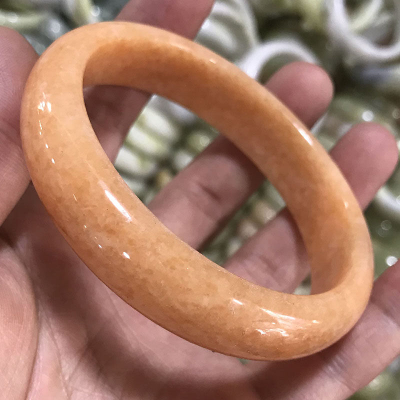 天然黄龙玉手镯正品a货晚霞红手镯玉石手镯玉镯子女款玉镯