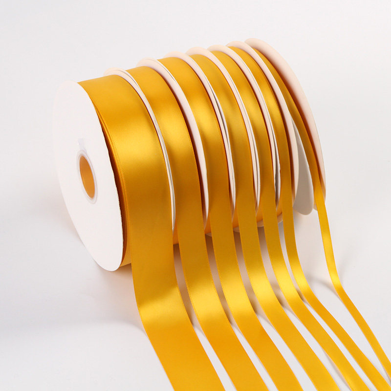 0.6-4cm金黄丝带缎带布绸带彩带婚庆活动飘带丝带烘焙彩带高密