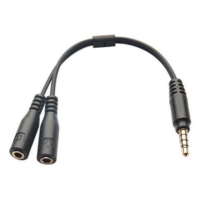 1Pc 3.5mm Stereo Audio Male To 2 Female Adapters Converters