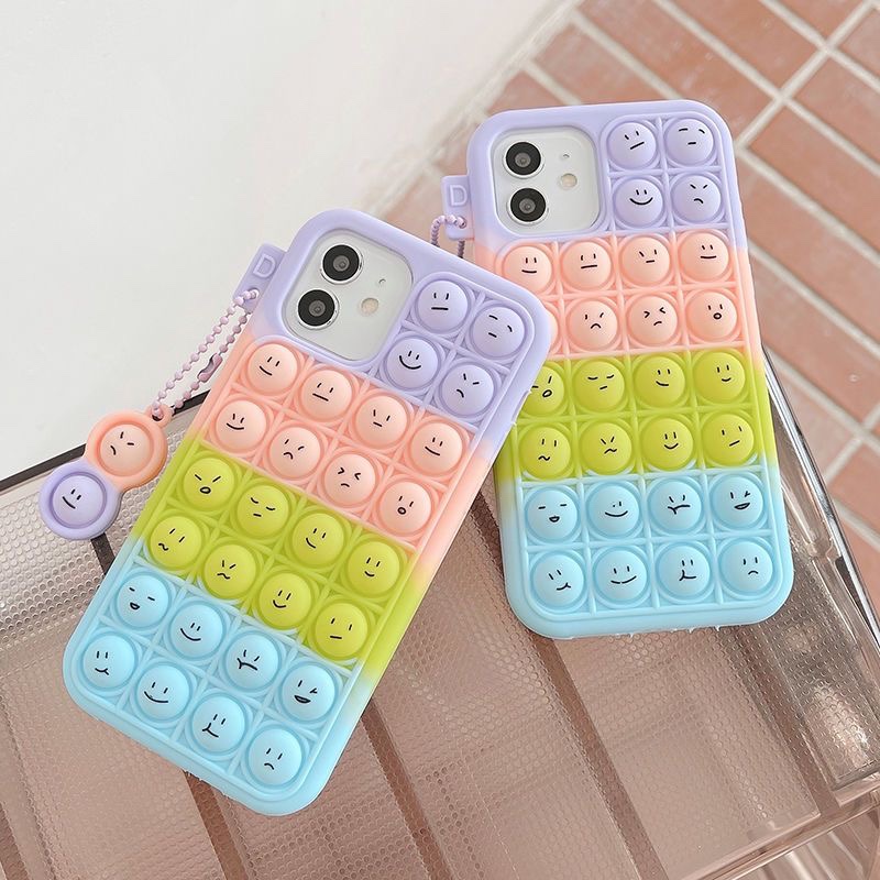 Iphone pop it Bubble Phone 14promax Case 矽胶手机保护壳适用苹果13promax 14pro cover保护套按压12proma