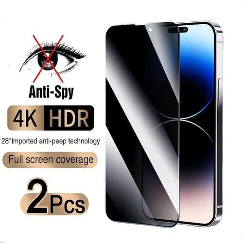 2PCS Full Cover Anti-Spy Screen Protector For iPhone 16 适用