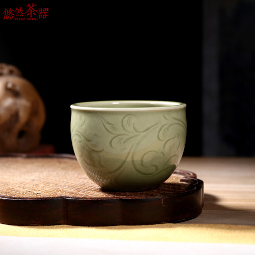 龙泉青瓷主人杯叶茂友纯手工