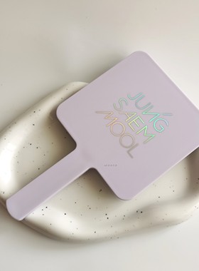 现货郑瑄茉手持镜子ins风小手拿化妆镜紫色梳妆镜极简便携