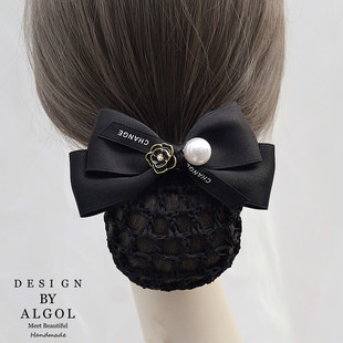 头花女职业护士发网空姐盘发头饰女士银行工作发夹网兜新款包邮