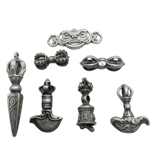 天铁保色金刚杵金刚铃配件 diy藏式佛珠手串项链背云配饰饰品