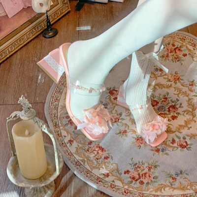 SwtCor甜核原创蝴蝶结高跟凉鞋